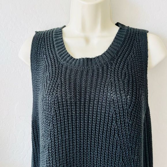 Chelsea & Theodore L black sleeveless sweater pullover scoopneck - Picture 8 of 12